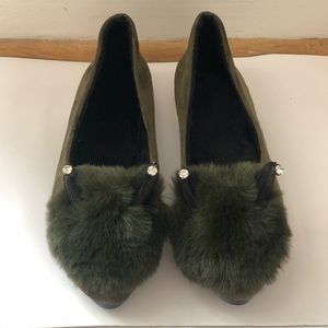 Brand New!! Cute Fur Ballet Flat Shoes